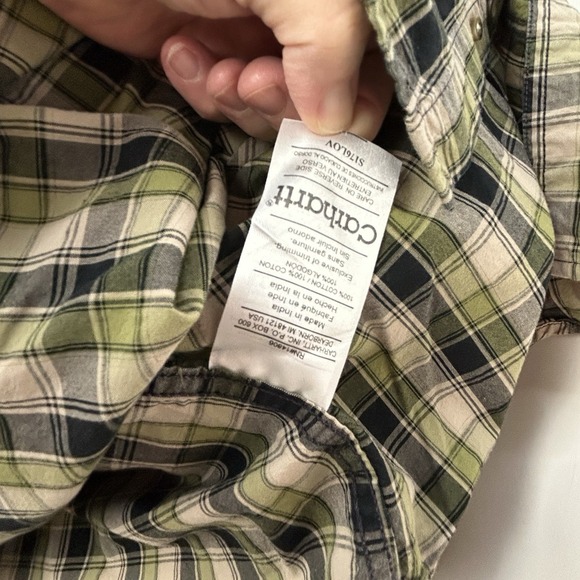 Carhartt Shirt Black Green Plaid Rugged Western Flannel Men's Large Tall NWT - Picture 13 of 14